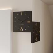 2025新款 双面时钟静音挂表现代简约客厅挂钟家用转角饭厅装 饰钟表