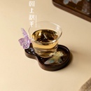 小清新透明玻璃杯蝴蝶铃铛杯耐热茶杯高硼硅个人专用主人杯品茗杯