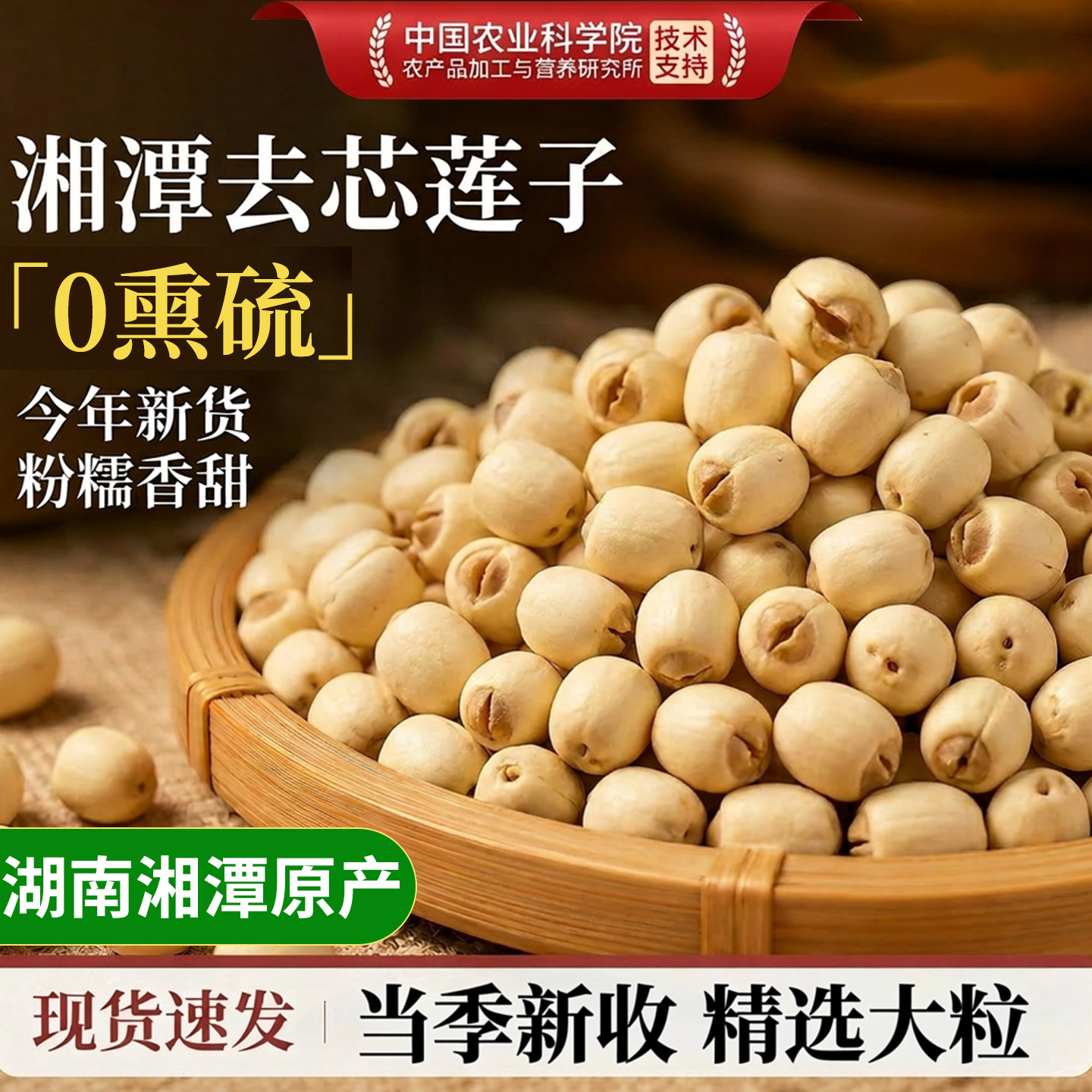 农科院湘潭莲子去芯正品官方旗舰店湖南特产干货500g特级莲子百合