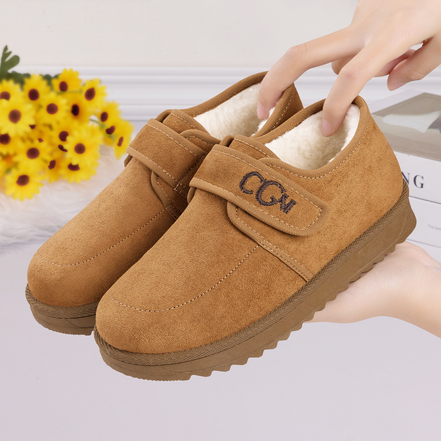 冬季老北京棉鞋女加绒保暖新款豆豆勃肯鞋妈妈加厚软底防滑雪地靴,女鞋,棉鞋,淘宝优惠券,粉丝福利购,淘宝优惠卷