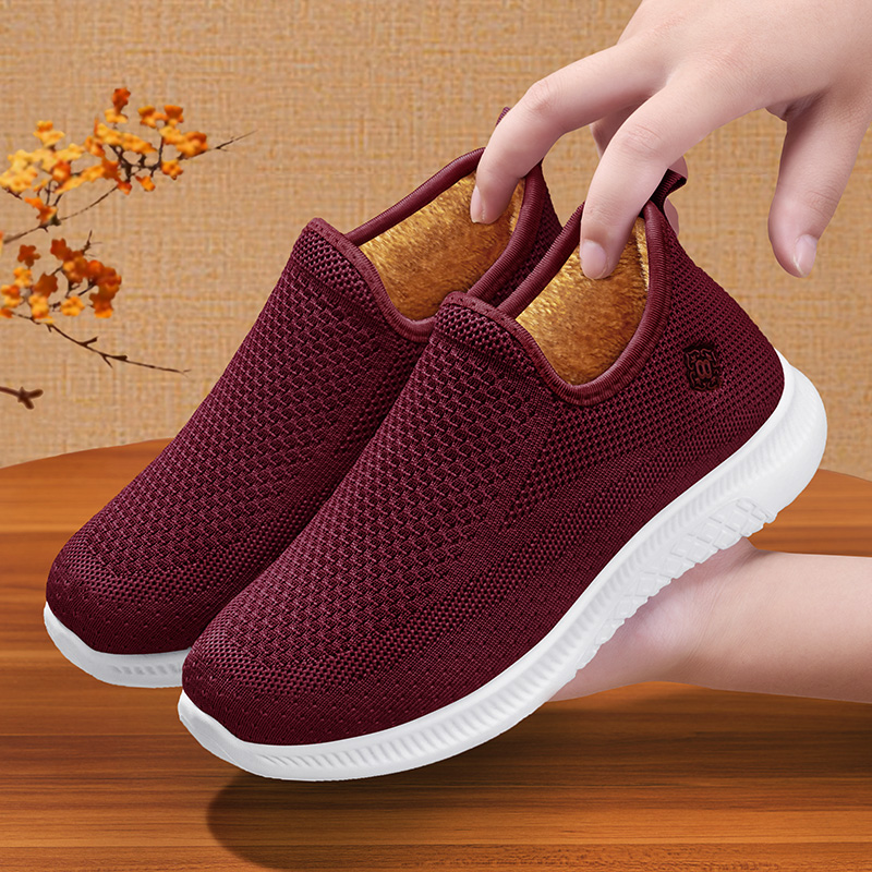 休闲加绒外穿二棉鞋女防滑