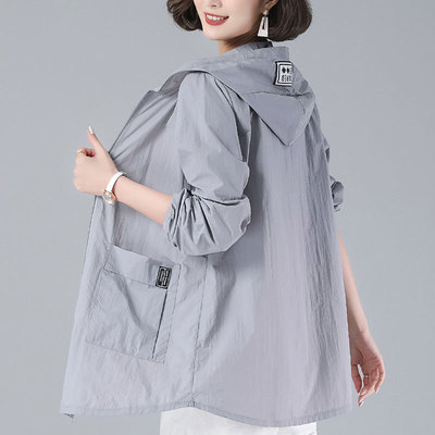 宽松大码防晒衣女中长款2025春秋