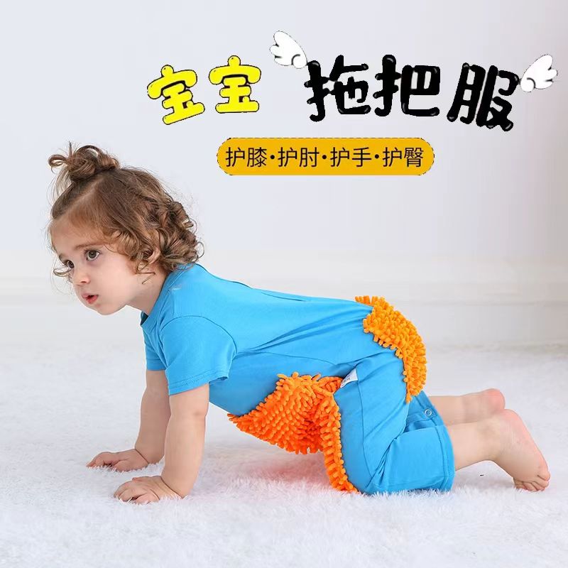 短袖婴儿爬行服宝宝拖地连体衣