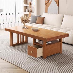 实木茶几客厅家用设计师日式小户型阳台可吃饭高60CM茶几餐桌两用