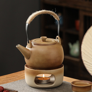南瓜提梁壶粗陶泡茶壶单壶蜡烛温茶炉底座家用围炉煮茶暖茶小火炉