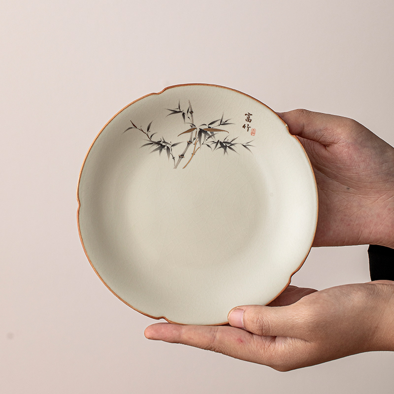 汝窑果盘家用中式客厅茶几水果盘子陶瓷零食盘干果盘收纳盘水果盘