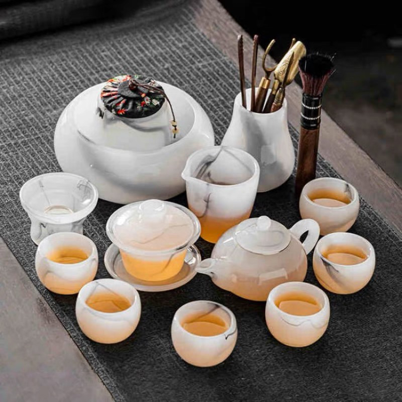 琉璃茶具套装轻奢功夫茶杯家用盖碗高端高档泡茶2025新款全套礼盒