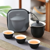 bộ ấm chén du lịch Bộ trà du lịch, cốc nhanh, bộ trà cầm tay, tách trà ngoài trời, ấm trà, một bình, ba cốc, LOGO tùy chỉnh bình trà du lịch bộ bình trà có túi đựng đi du lịch