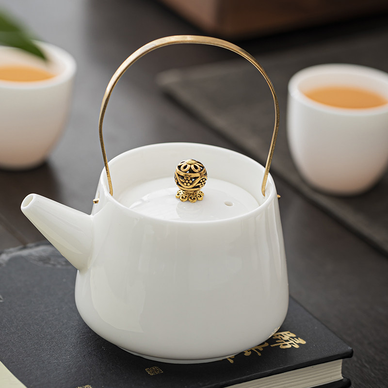 德化羊脂玉白瓷茶壶大小容量手工单壶陶瓷功夫茶具家用泡茶杯定制,餐饮具,茶壶,淘宝优惠券,粉丝福利购,淘宝优惠卷