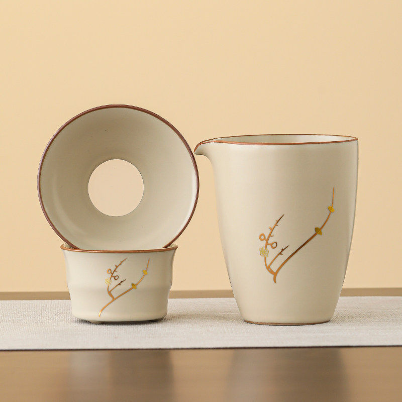汝窑描金梅花公道杯陶瓷分茶器茶匀功夫茶具配件家用茶海泡茶公杯,餐饮具,公道杯,淘宝优惠券,粉丝福利购,淘宝优惠卷