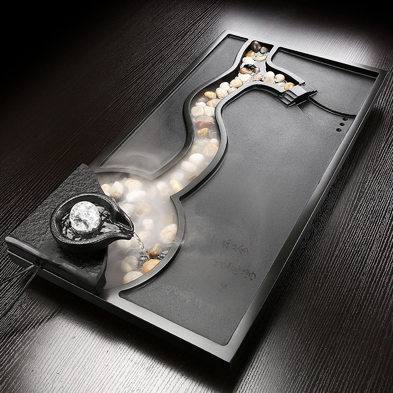 乌金石茶盘办公现代简约家用雾化流水整块天然石材大小号茶台茶海,餐饮具,茶盘,淘宝优惠券,粉丝福利购,淘宝优惠卷