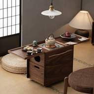 Bắc Mỹ gỗ óc chó bếp trà nồi hơi lửa bát bếp than nhà ban công bàn trà đơn giản bếp gốm điện bàn trà bàn cà phê