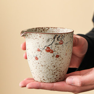 古法火石红陶瓷公道杯茶海分茶器功夫茶具配件匀杯茶漏盖碗组合