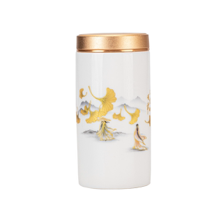 羊脂玉白瓷小号茶叶罐陶瓷便携旅行迷你密封罐空罐红茶绿茶储存罐