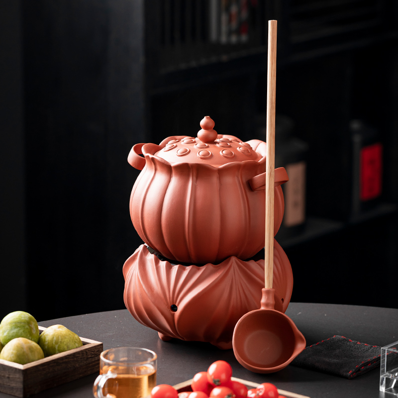 紫砂电陶炉家用围炉煮茶大小容量茶钵盅泡茶壶侧把罐罐茶壶整套