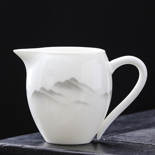 羊脂玉瓷美人公道杯德化白瓷陶瓷茶海分茶器功夫茶具匀茶杯分茶器