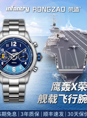 Infantry鹰轰X荣造联名款 舰载飞行腕表石英简约男士手表生日礼物