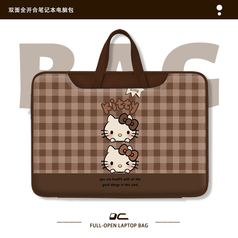 Kitty凯蒂猫笔记本电脑包女生高颜值手提适用联想小新15.6内胆包