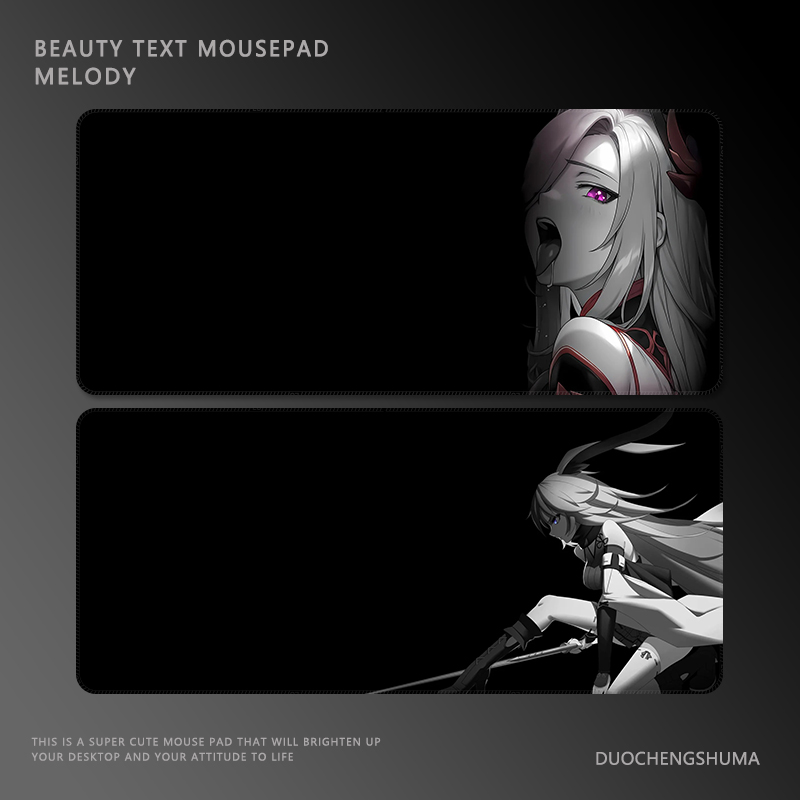 极简风黑色动漫女孩二次元鼠标垫