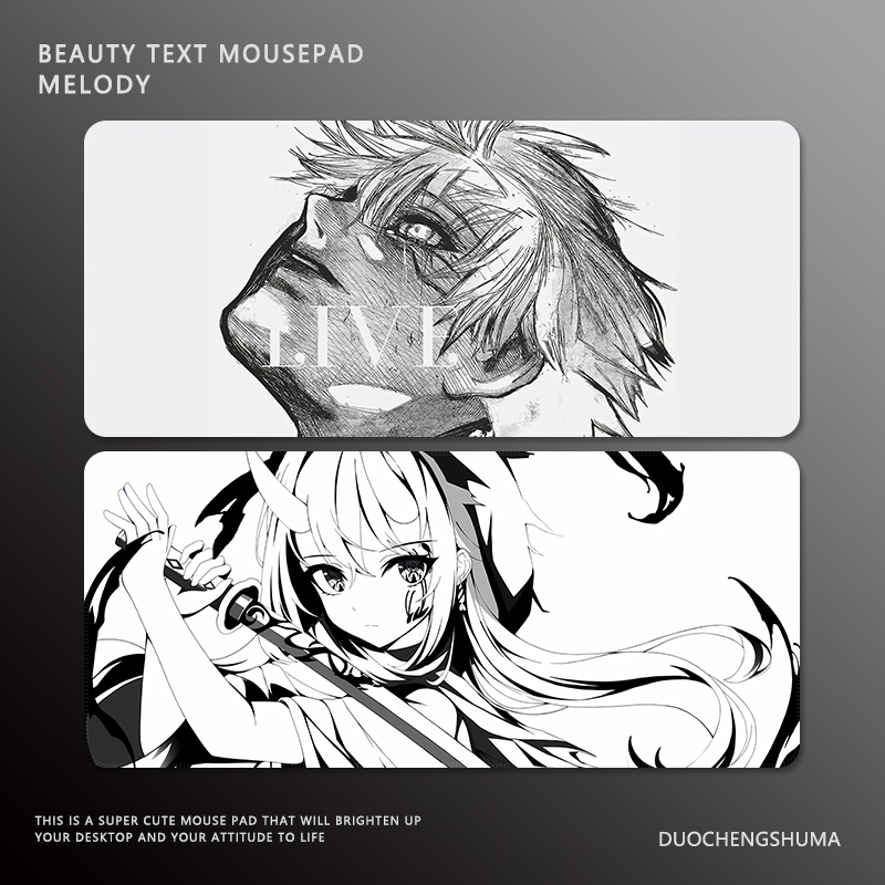 高级感男生电竞黑白动漫鼠标垫