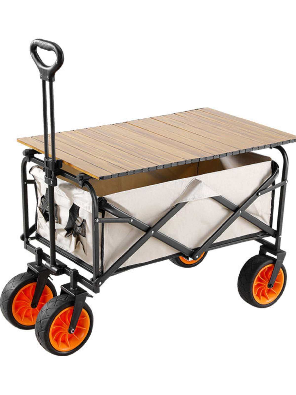 户外露营车营地可折叠手推车野餐野营旅游郊游手拉车小拖车带桌板