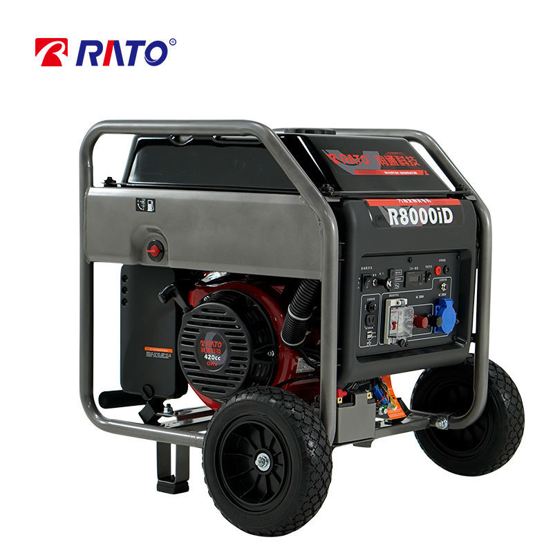 润通汽油发电机220V家用变频6.8kw电启动户外施工应急充电R8000i