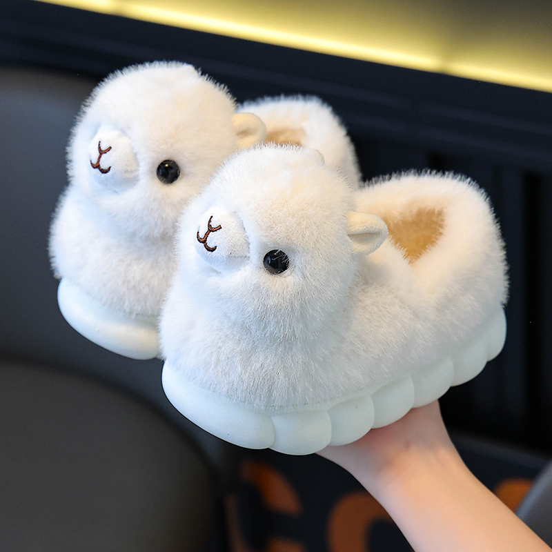 儿童棉鞋冬季防滑软底居家保暖男女童可爱卡通小孩毛毛保暖棉拖鞋