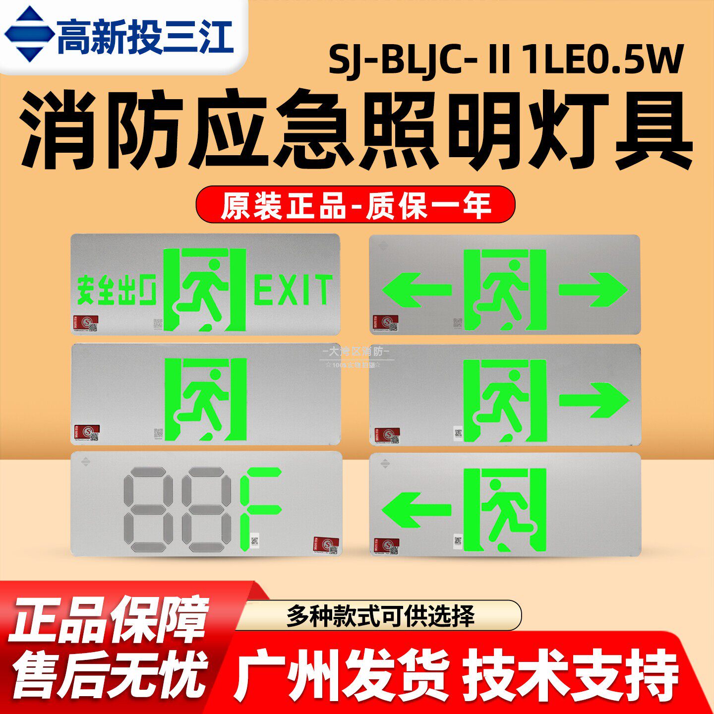 泛海三江应急照明灯疏散指示C系壁挂消防集中电源高新投安全出口