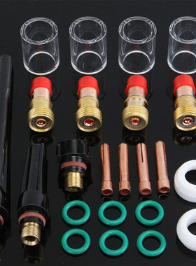 23PCS件TIG焊接短气体透镜#10TIG氩弧焊套件WP-17/18/26火炬杯套