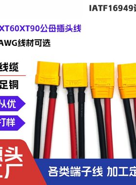 定制XT60h连接线XT30u90公母锂电池航模大电流电调对插端子线束