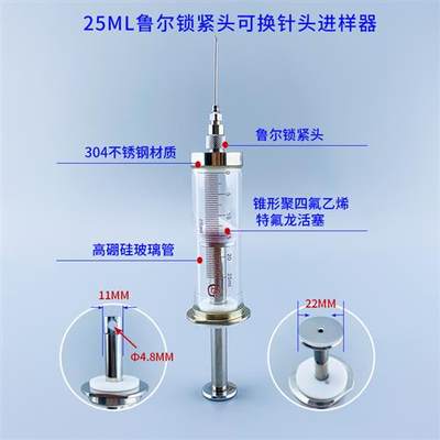 250ul500ul2500ul5000ul10ml25ml50ml100ml色谱气相鲁尔锁紧头可