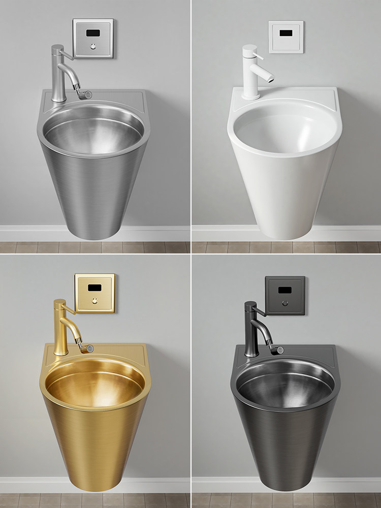 白色304不锈钢呕吐池自动感应酒吧ktv夜店卫生间厕所挂墙式呕吐盆