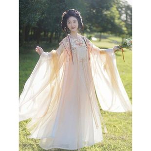 超仙广袖 古装 齐胸披肩可拆卸 衫 原创唐制汉服女诃子裙重工绣花大袖