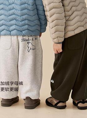 【升级款字母裤】加绒奥粒绒男童加厚束脚裤卫裤柔软舒适CZ5S07