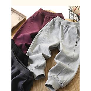 男童裤子春秋款2025新款儿童休闲卫裤中大童男孩宽松束脚运动长裤