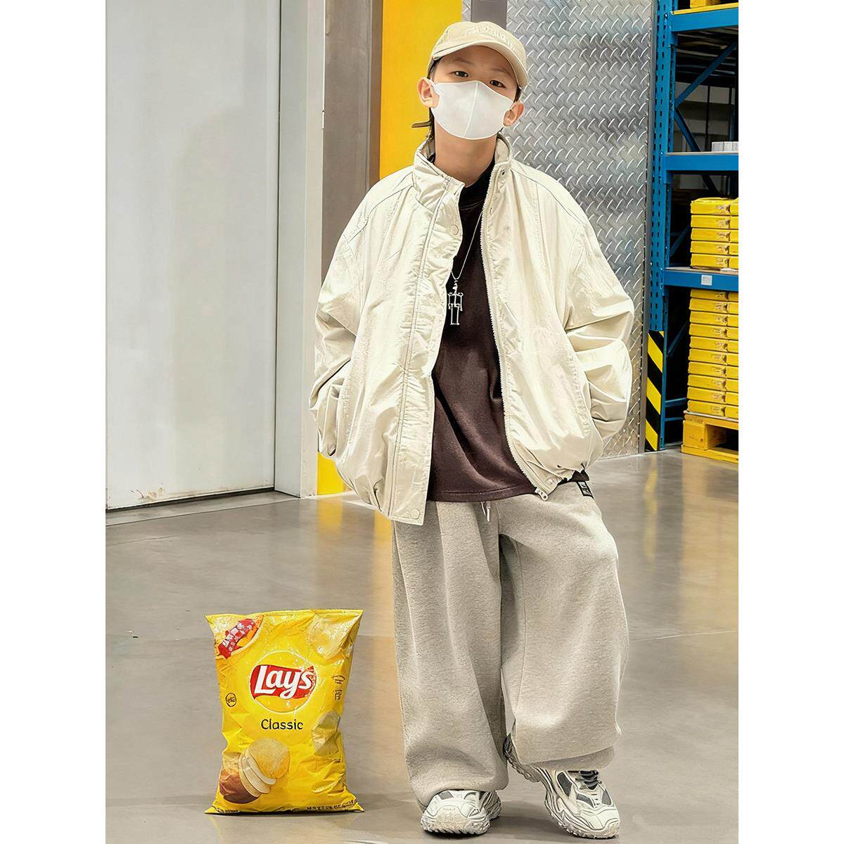 男童夹棉外套加绒秋冬款2025新款冬季儿童夹棉加厚男孩痞帅夹克潮