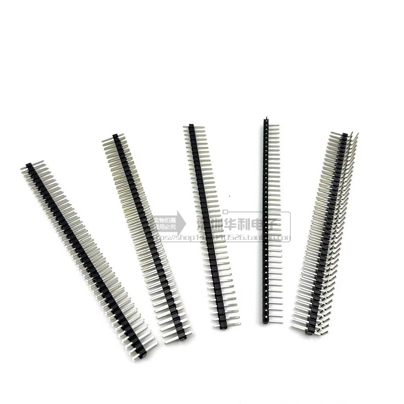 2.54MM间距 弯针镀金环保单排排针1*40P 双排排针2*40P 彩色排针