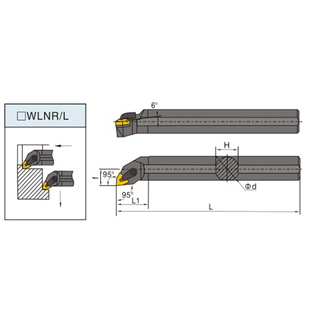 95度内孔车刀胖三角桃型刀杆S16Q/20R/25S/32T/40T/50U-MWLNR/L08