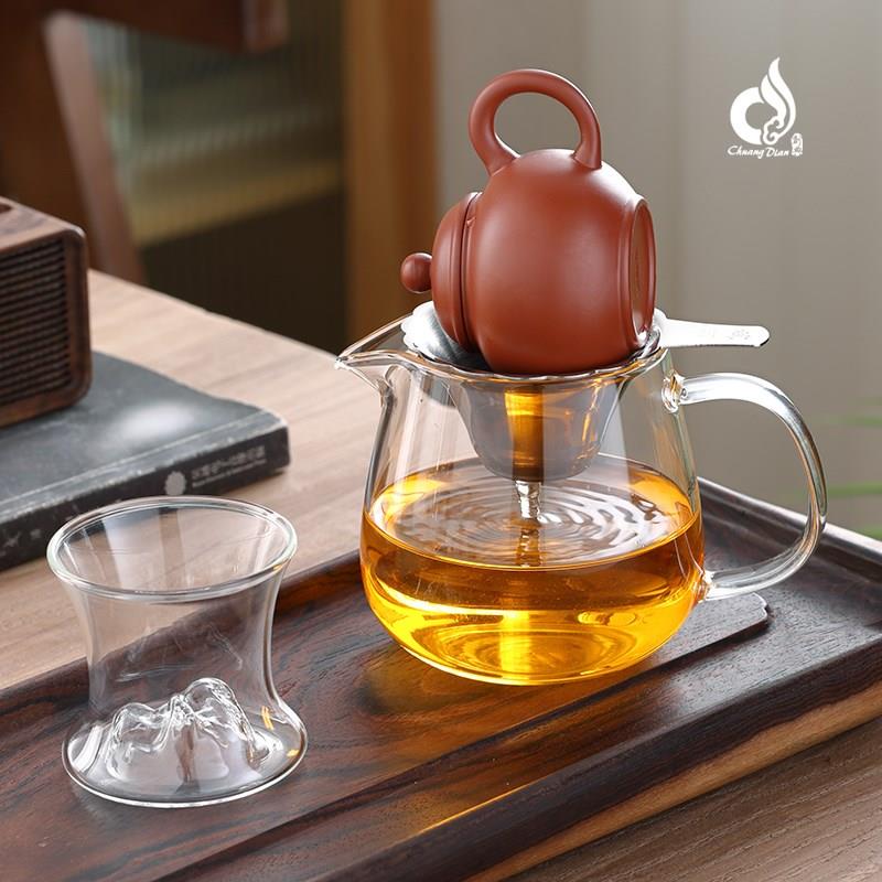 创典不锈钢304茶漏高密度过滤网泡茶叶滤茶器茶隔漏斗公道杯套装