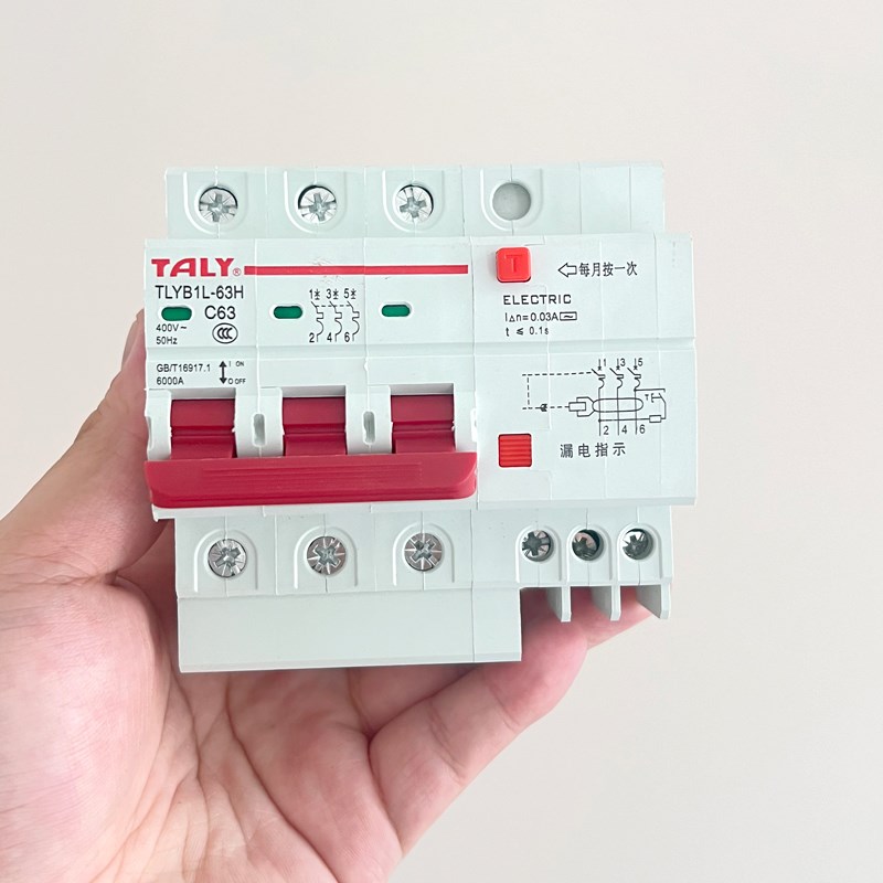 泰力基业空气开关带漏电保护器220v空开三相电漏保家用断路2P63a