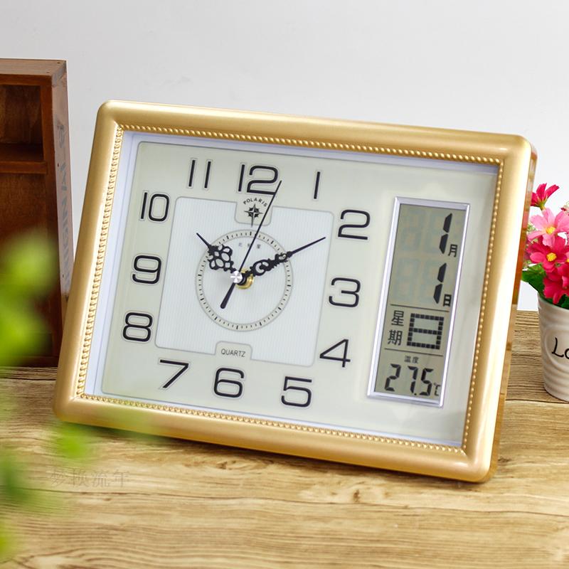钟摆件客厅静音座钟台钟桌面卧室创意个性台式时钟家用电子小钟表