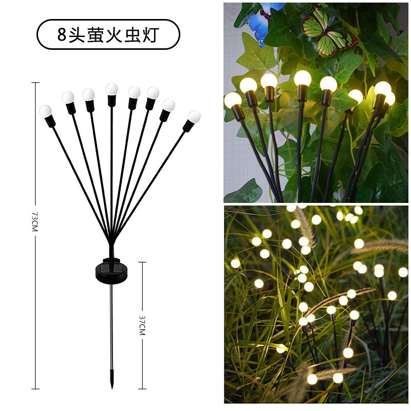 花束彩灯闪灯串灯农村院子装饰萤火虫网红水母灯太阳能七彩爆闪灯