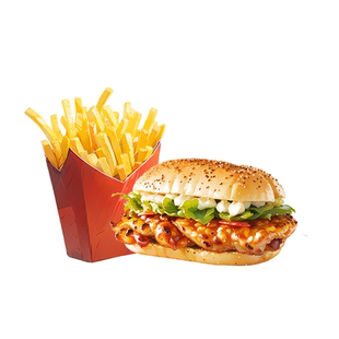 麦唛当劳麦辣板烧鸡腿堡辣翅薯条单人餐套餐优惠券通用门店自取