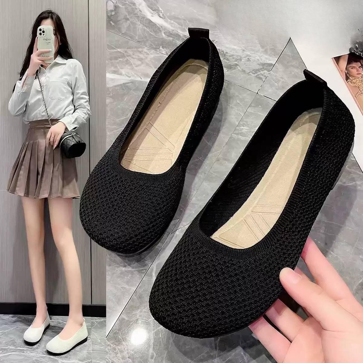 老北京布鞋女浅口豆豆鞋软底防滑
