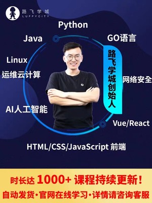 Python/Go/Java/Linux人工智能数据分析前端测试网络安全系列课程