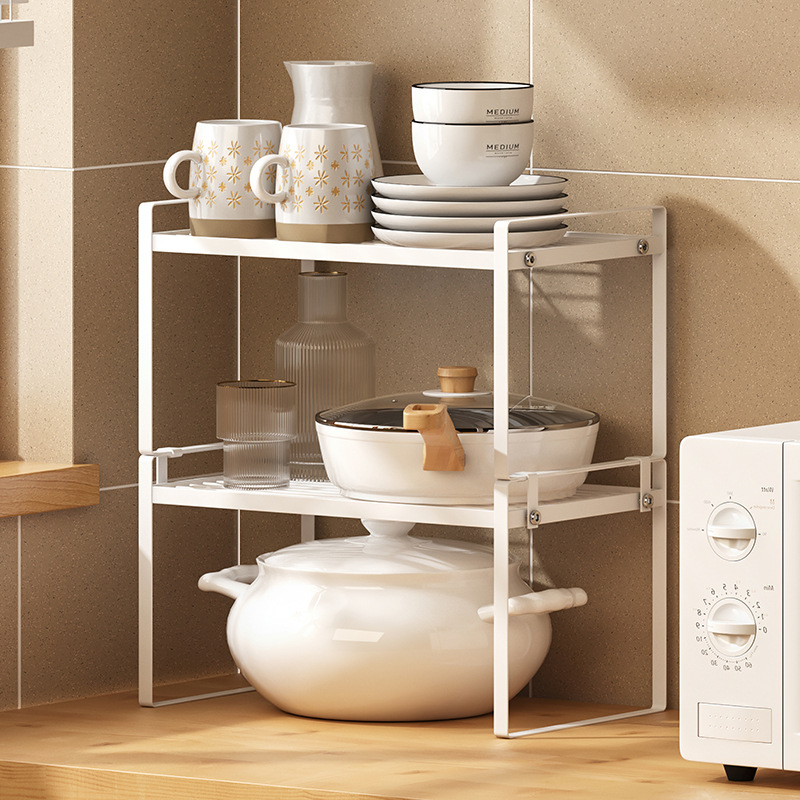 厨房多层置物架日式橱柜隔板分层整理架台面收纳铁艺调料架香料架