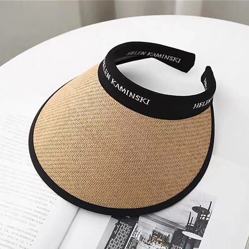 空顶uv防晒太阳帽防紫外线大帽檐女夏沙滩遮阳草帽韩版百搭黑胶帽