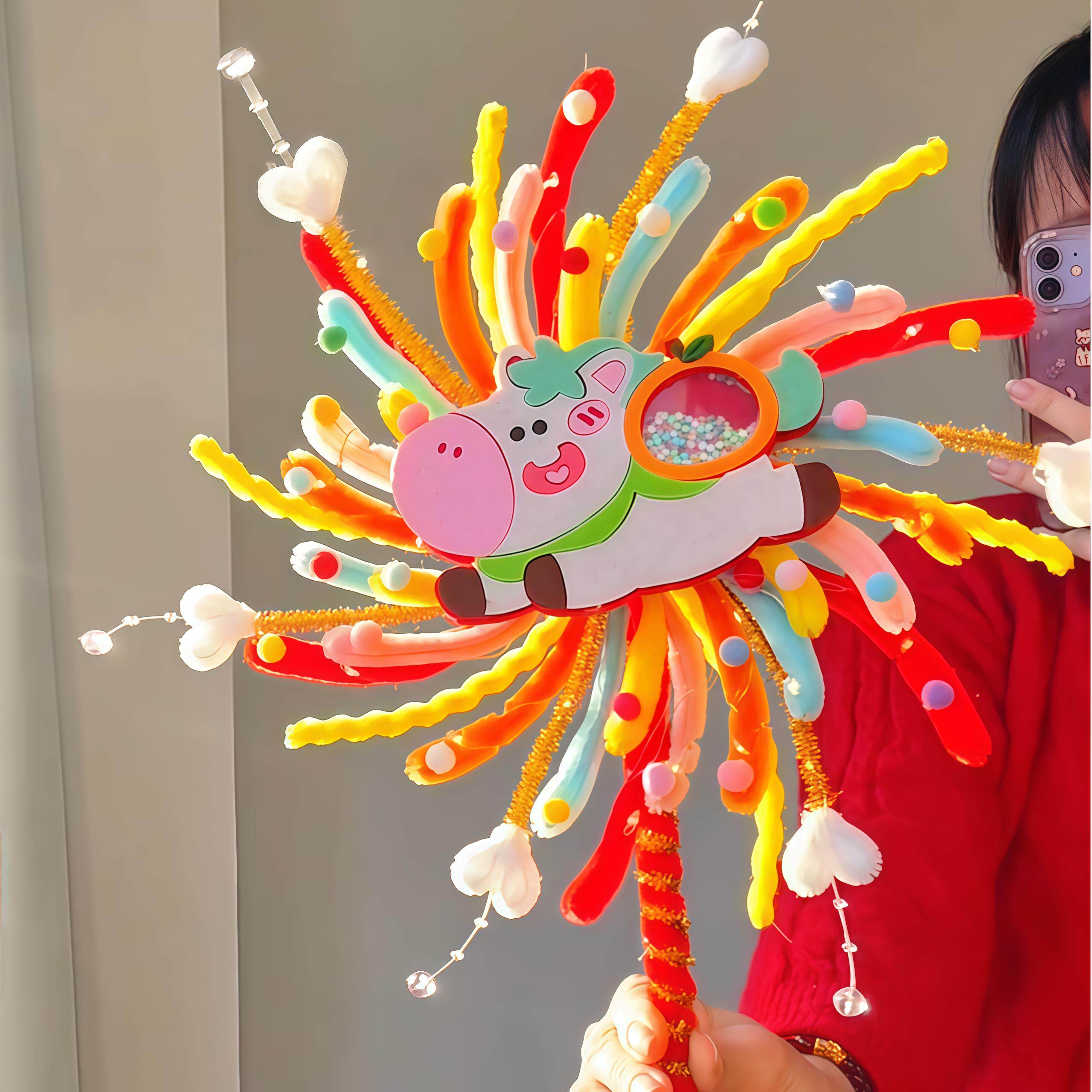 旋转烟花风车扭扭棒手工diy材料包马年新年儿童幼儿园礼物装饰品,玩具/童车/益智/积木/模型,手工创意粘贴类,淘宝优惠券,粉丝福利购,淘宝优惠卷