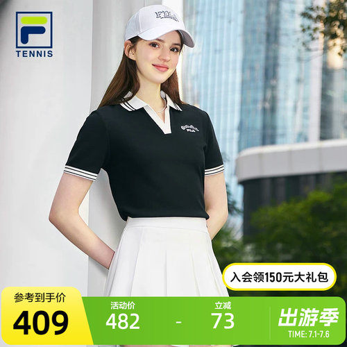 FILA斐乐女士针织短袖POLO衫