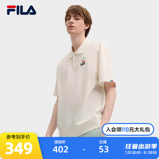休闲男翻领T恤衫 FILA斐乐情侣短袖 时尚 POLO衫 宽松上衣女 2025夏季